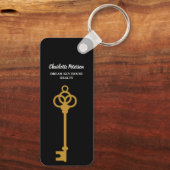 Black & Gold Key Real Estate Agent Sleutelhanger (Achterkant)