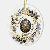 Black Gold krans vakantie Keramisch Ornament (Links)