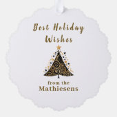 Black Gold krans vakantie Ornament Kaart (Achterkant)