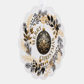 Black Gold krans vakantie Ornament Kaart (Rechts)