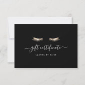 Black & Gold Lashes | Carte de certificat cadeau (Devant)