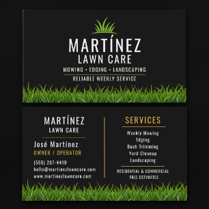 Black & Gold Lawn Care Landscaping Visitekaartje