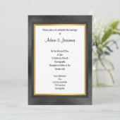 BLACK GOLD LAYERED EMBOSSED WEDDING 2 INVITATION KAART (Staand voorkant)