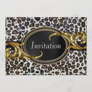 Black Gold Leopard All Occasion Party Kaart