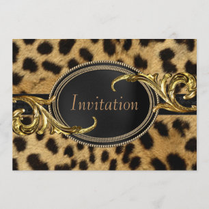 Black Gold Leopard All Occasion Party Kaart