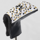 BLACK GOLD LEOPARD CUSTOM Personalized Golf Hoesje Golfheadcover (3/4 voorkant)