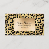 Black Gold Leopard Print Weddenschap Visitekaartje (Voorkant)