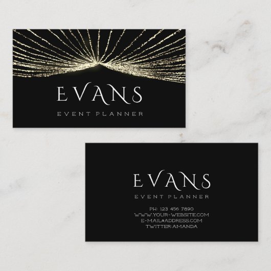 Black Gold Lights Bideminous Visitekaartje (Voorkant / Achterkant)