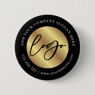 Black & Gold Logo Corporate Company Promotional Ronde Button 5,7 Cm