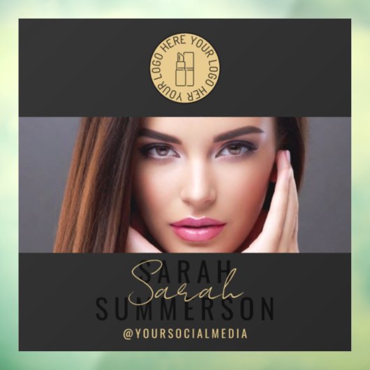 Black Gold Logo Social Media Make-upstudio Raamsticker (Vel 3)