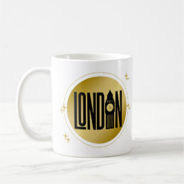 Black & Gold Londen Skyline Retro City Pride Koffiemok