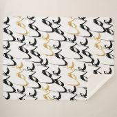 Black & Gold LOVE Pattern Sherpa Blanket Deken (Voorkant (horizontaal))