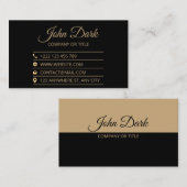 Black & Gold Luxe Vastgoedmakelaar Visitekaartje (Voorkant / Achterkant)