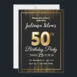 Black Gold Luxury 50th Birthday Invitation<br><div class="desc">Célébrez un jalon dans le style avec cette élégante invitation de 50e anniversaire noir et or luxe. Doté d'un design sophistiqué et d'une touche de noir et d'or luxueuse,  il est parfait pour une soirée mémorable de 50 ans. Personnalisez-le pour rendre votre célébration spéciale vraiment inoubliable !</div>