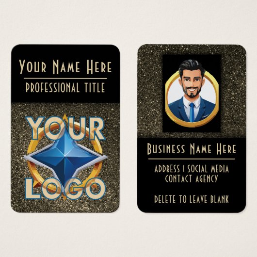 Black Gold Luxury Actors Entertainers Professionne (Devant & derrière)