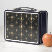 Black & Gold Luxury Geometric Lunchbox (En situation)
