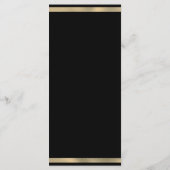 Black gold luxury glitter drips Wedding Menu (Achterkant)