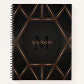 Black Gold Luxury Moderne Minimal Carnet Abstrait (Devant)