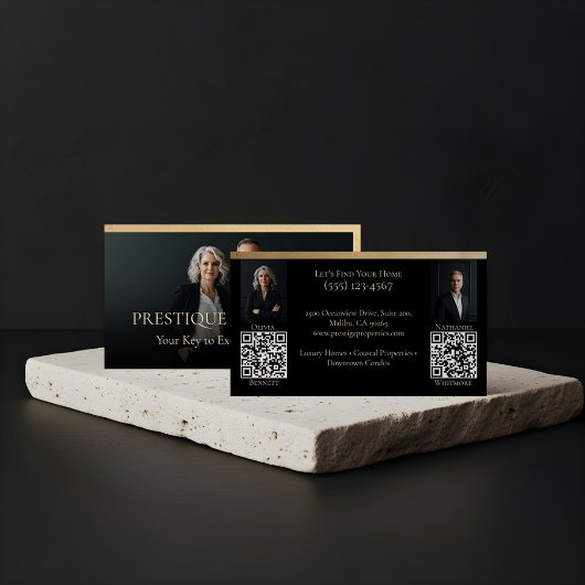 Black Gold Luxury Real Estate Agent Photo Luxe Visitekaartje