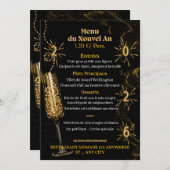 Black & Gold Luxury Sparkle Dinner Menu Template (Devant / Derrière)