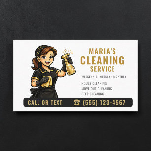 Black Gold Maid Huis Schoonmaak Service Visitekaartje