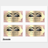 Black Gold Makeup Glitter Lashes Packaging Rechthoekige Sticker (Vel)