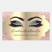 Black Gold Makeup Glitter Lashes Packaging Rechthoekige Sticker (Voorkant)
