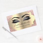 Black Gold Makeup Glitter Lashes Packaging Rechthoekige Sticker (Envelop)