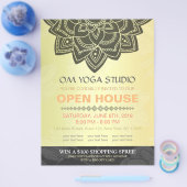 Black Gold Mandala YOGA Massage Therapy Open House Flyer (Enkel)