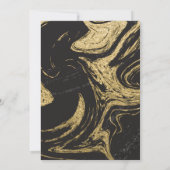 Black Gold Marble 21st Birthday Invitation Kaart (Achterkant)