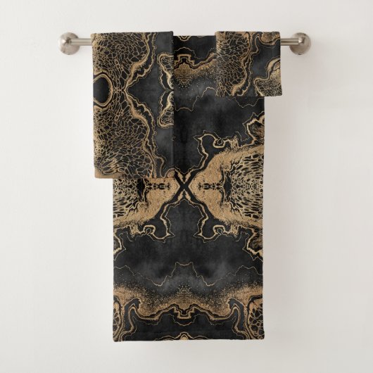 Black Gold Marble  Bad Handdoek (Insitu)