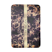 Black+Gold Marble Lg Gold Stripe Name+Monogram Vs3 Badmat (Voorkant Verticaal)