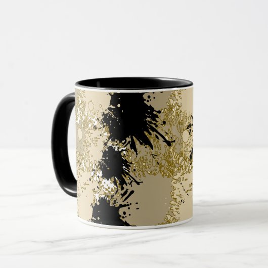 Black & Gold Marble Mug — Art in Every Sip (Devant gauche)