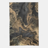 Black Gold Marble  Theedoek (Verticaal)