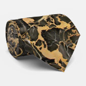 Black Gold Marble Wedding Groomsmen Stropdas (Opgerold)