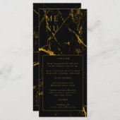 Black Gold Marble Wedding Menu (Voorkant / Achterkant)