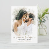 Black Gold Mariage photo Enregistrer notre carte D (Debout devant)