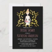 Black Gold Mariage robe nuptiale douche Invitation (Devant)