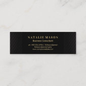 Black Gold Marmer | Klassieke monogram Mini Visitekaartje (Achterkant)