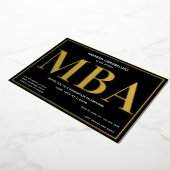 Black Gold MBA Graduation Foil Invitation (Rotation)