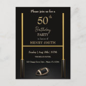 Black & Gold Men's Birthday Invitation (Devant)