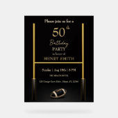 Black & Gold Men's Birthday Invitation (Recto)