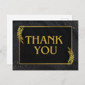 Black & Gold merci carte postale (Devant / Derrière)