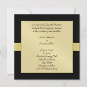 Black Gold Metal Monogram Ribbon Formele uitnodigi Kaart (Achterkant)