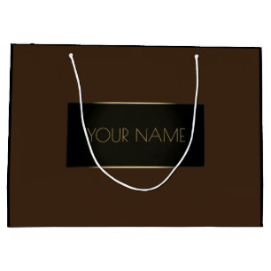 Black Gold Minimal Name Luxury Branding Brown Groot Cadeauzakje