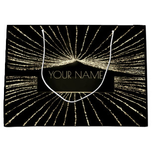 Black Gold Minimal Name Luxury Branding VIP Groot Cadeauzakje