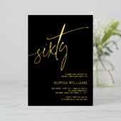 Black & Gold Minimalist Invitation 60e anniversair (Debout devant)