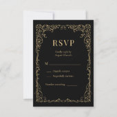 Black Gold Minimalist Wedding RSVP (Devant)