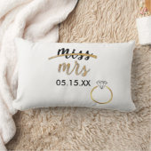 Black & Gold Miss Mme Nom Date Lumbar Coussin (Couverture)