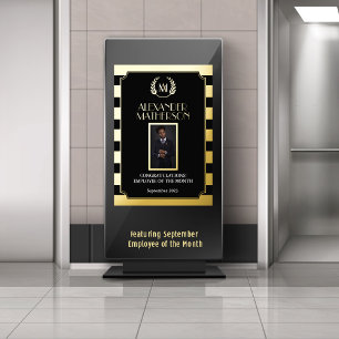 Black Gold Modern Foto werknemer van de maand Folie Afdrukken